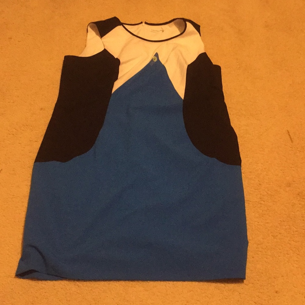 Royal blue black and white dress